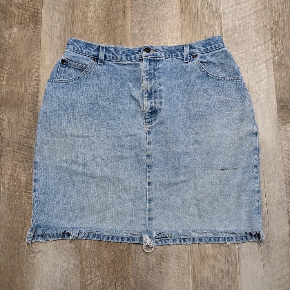 St. John's Bay Distressed Grunge Denim 90's Look Pencil Skirt
